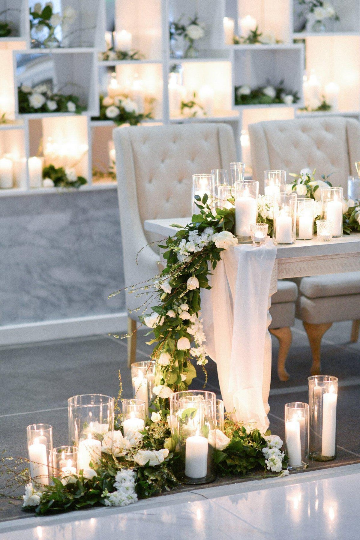 Brass Candlesticks on a Farm Table  Wedding table settings, Wedding  centerpieces, Autumn confetti