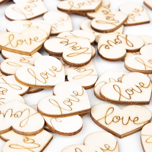 100 Pieces Engraved Wood Heart Confetti-Set of 100-Andaz Press-Love-