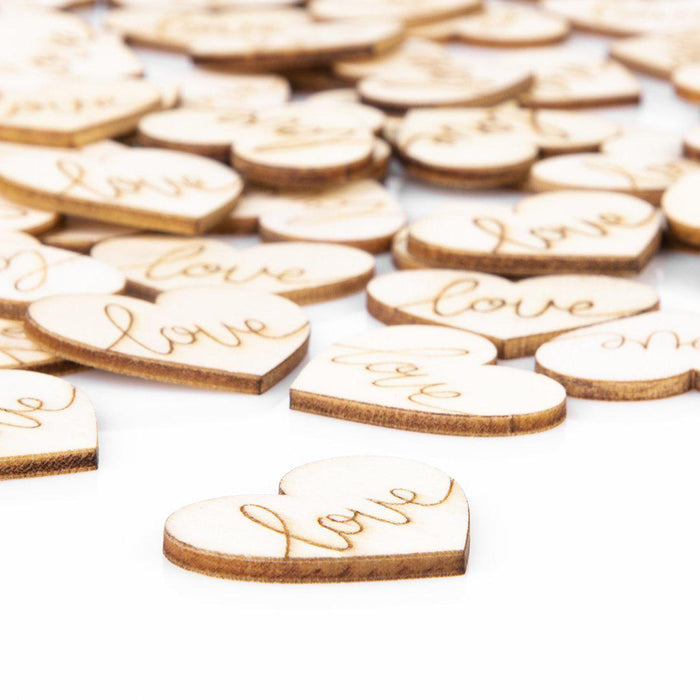 100 Pieces Engraved Wood Heart Confetti-Set of 100-Andaz Press-Love-