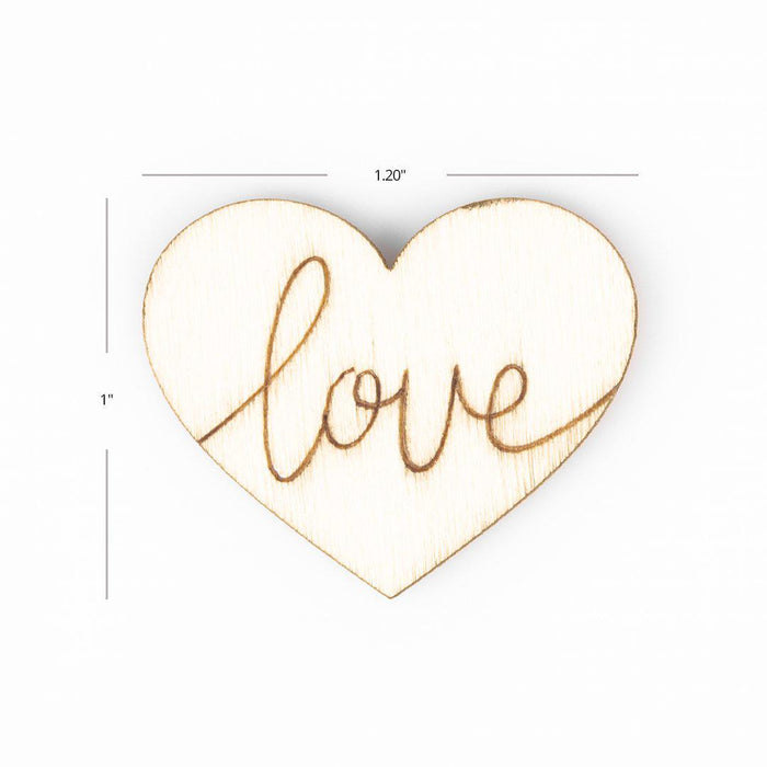 100 Pieces Engraved Wood Heart Confetti-Set of 100-Andaz Press-Love-