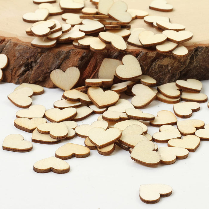 100 Pieces Engraved Wood Heart Confetti-Set of 100-Andaz Press-Plain-