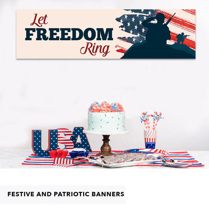 4th of July Decorations: Indoor & Outdoor Patriotic Banners, Set of 1-Set of 1-Andaz Press-American Flag-