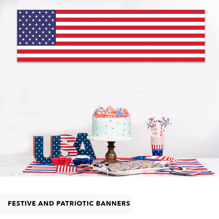4th of July Decorations: Indoor & Outdoor Patriotic Banners, Set of 1-Set of 1-Andaz Press-American Flag-