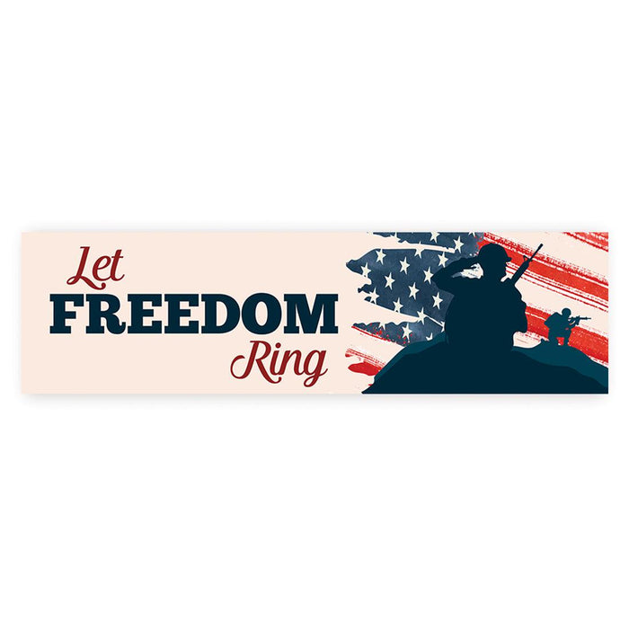 4th of July Decorations: Indoor & Outdoor Patriotic Banners, Set of 1-Set of 1-Andaz Press-Let Freedom Ring-