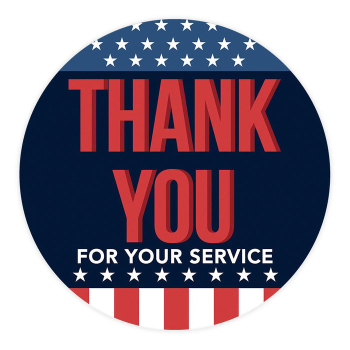 4th of July Patriotic Stickers: Party Favors, Memorial, Veterans Day, Set of 40-Set of 40-Andaz Press-Thank You For Your Service-