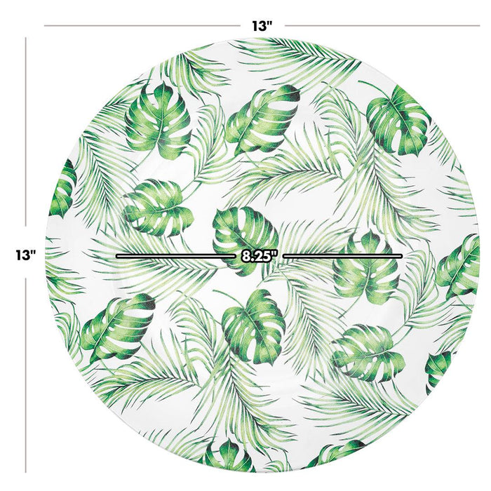 Acrylic Tropical Monstera Palm Charger Plates, Set of 4-Set of 4-Koyal Wholesale-