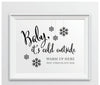 Andaz Press 8.5 x 11 Formal Black & White Wedding Favor Party Signs-Set of 1-Andaz Press-Baby It's Cold Outside - Hot Chocolate-