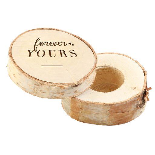 Birch Wood Engraved Ring Box-Set of 1-Koyal Wholesale-Forever Yours-