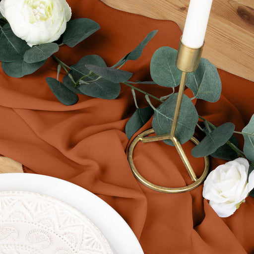 Chiffon Table Runners-Set of 1-Koyal Wholesale-Terracotta-Set of 1-