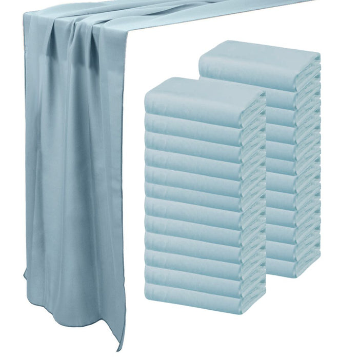 Chiffon Table Runners-Set of 1-Koyal Wholesale-Dusty Blue-Set of 24-