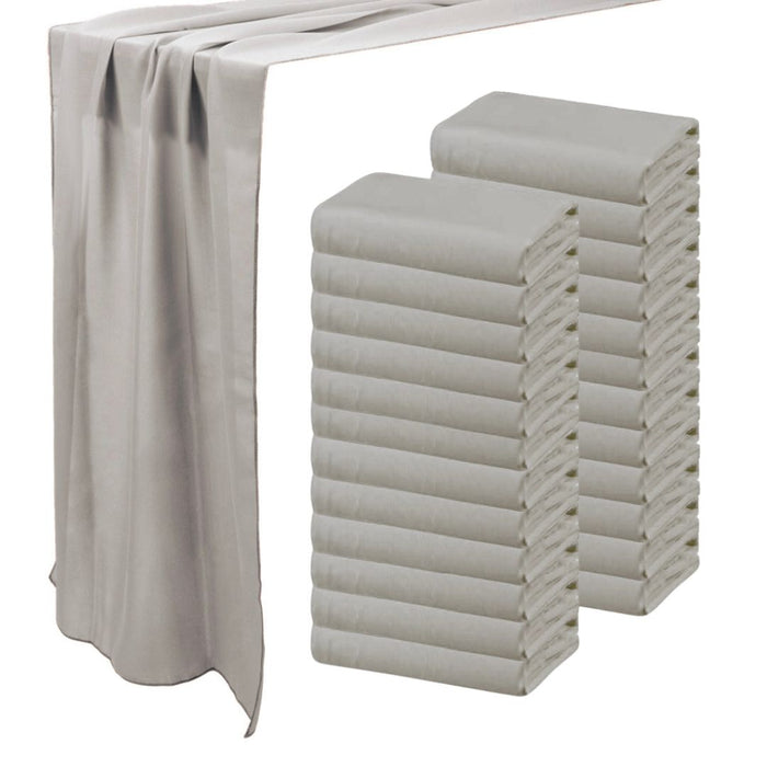 Chiffon Table Runners-Set of 1-Koyal Wholesale-Grey-Set of 24-