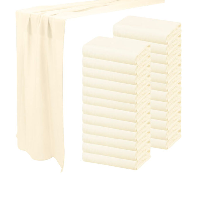 Chiffon Table Runners-Set of 1-Koyal Wholesale-Ivory-Set of 24-