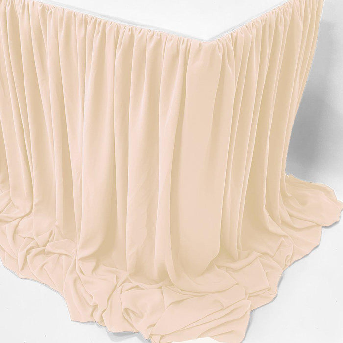 Chiffon Table Skirts, 9 ft.-Set of 1-Koyal Wholesale-Sand-9' L x 4' H-
