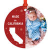 Custom Baby Ornament 20XX, Made in State Photo Ornament, Baby's First Christmas Keepsake-Set of 1-Andaz Press-Custom State Vertical Photo-