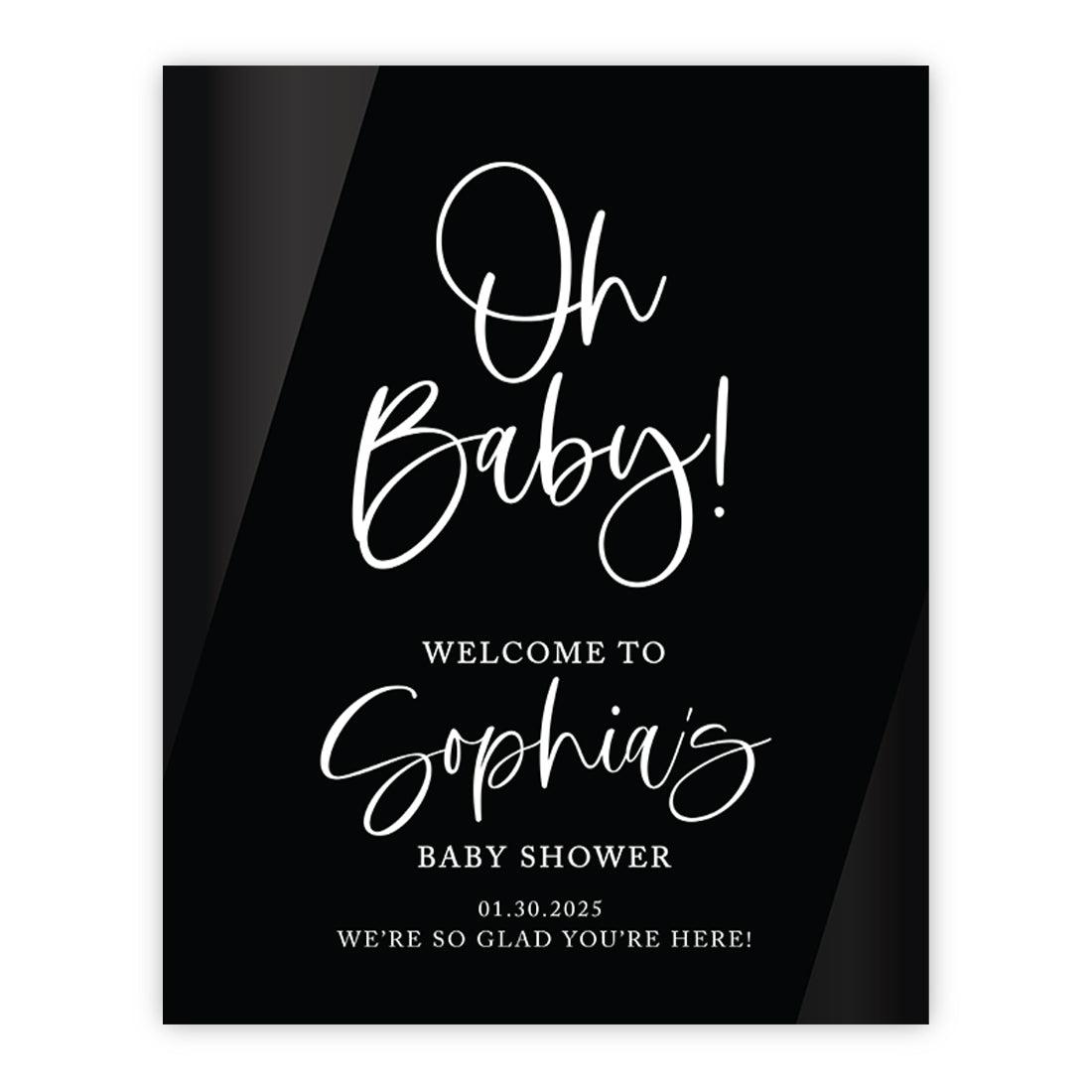Oh Baby Acrylic Baby Shower Welcome Sign