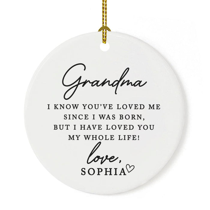 Custom Ceramic Grandma Ornament, 20XX Christmas Tree Decoration-Set of 1-Andaz Press-