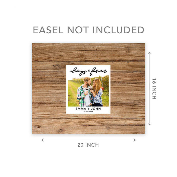 Custom Fall Canvas Wedding Guestbook Welcome Signs-Set of 1-Andaz Press-Rustic Wood Monogram-