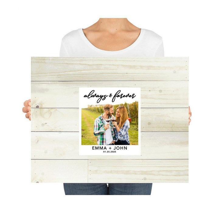 Custom Fall Canvas Wedding Guestbook Welcome Signs-Set of 1-Andaz Press-Rustic Wood Monogram-