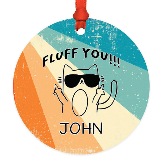 Custom Sibling Christmas Ornaments 20XX, Metal Funny Big Brother & Sister Gift-Set of 1-Andaz Press-Fluff You!-