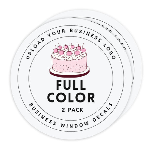 Custom Vinyl Business Window Decals Waterproof Stickers-Set of 10-Andaz Press-Clear Round Decal-