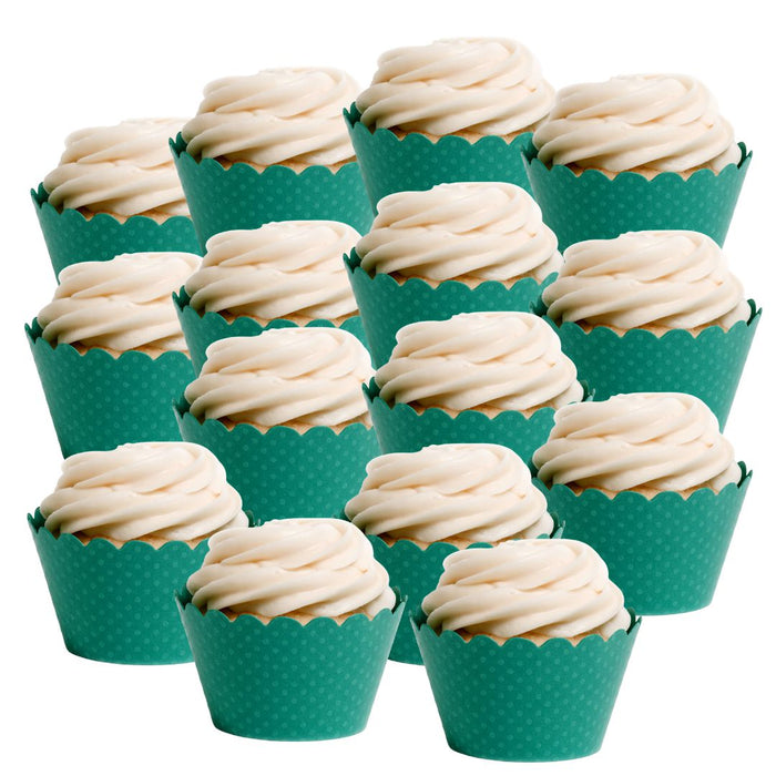 Emma Cupcake Wrappers Bulk Pack-Set of 100-Koyal Wholesale-Aqua-Set of 50-