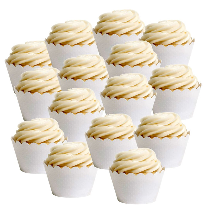 Emma Cupcake Wrappers Bulk Pack-Set of 100-Koyal Wholesale-White-Set of 50-