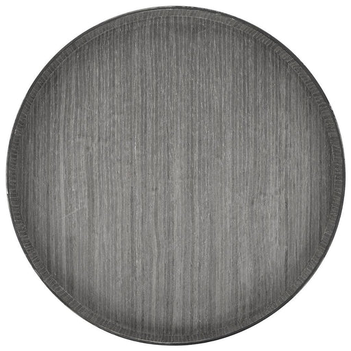 Faux Wood Round Decorative Tray Rustic Wood Tray-Set of 1-Koyal Wholesale-Driftwood Gray-