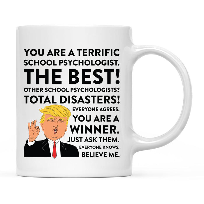 Funny Trump Coffee Mug – Gag Gift with Box, 42 Designs for Christmas, Birthday, Graduation-Set of 1-Andaz Press-School Psychologist-