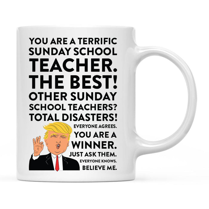 Funny Trump Coffee Mug – Gag Gift with Box, 42 Designs for Christmas, Birthday, Graduation-Set of 1-Andaz Press-Sunday School Teacher-