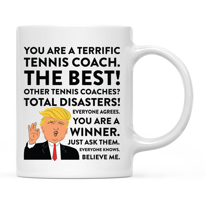 Funny Trump Coffee Mug – Gag Gift with Box, 42 Designs for Christmas, Birthday, Graduation-Set of 1-Andaz Press-Tennis Coach-