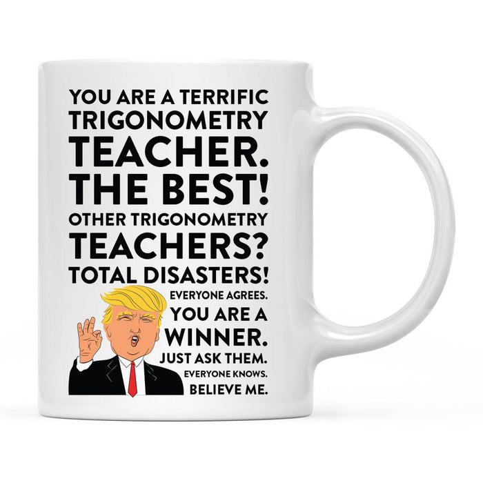 Funny Trump Coffee Mug – Gag Gift with Box, 42 Designs for Christmas, Birthday, Graduation-Set of 1-Andaz Press-Trigonometry Teacher-