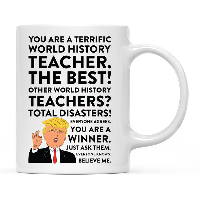 Funny Trump Coffee Mug – Gag Gift with Box, 42 Designs for Christmas, Birthday, Graduation-Set of 1-Andaz Press-World History Teacher-