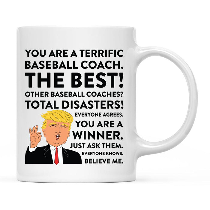 Funny Trump Coffee Mug – Gag Gift with Box, 50 Designs for Christmas, Birthday, Graduation-Set of 1-Andaz Press-Baseball Coach-