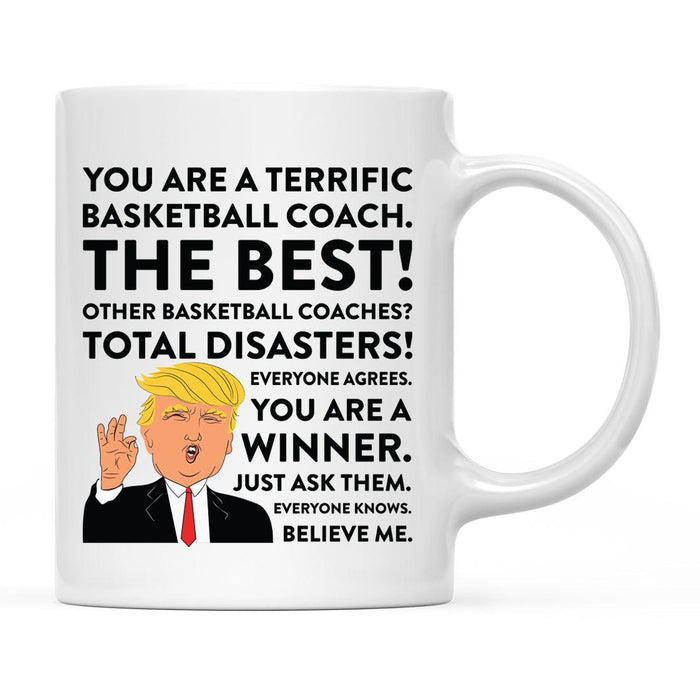 Funny Trump Coffee Mug – Gag Gift with Box, 50 Designs for Christmas, Birthday, Graduation-Set of 1-Andaz Press-Basketball Coach-