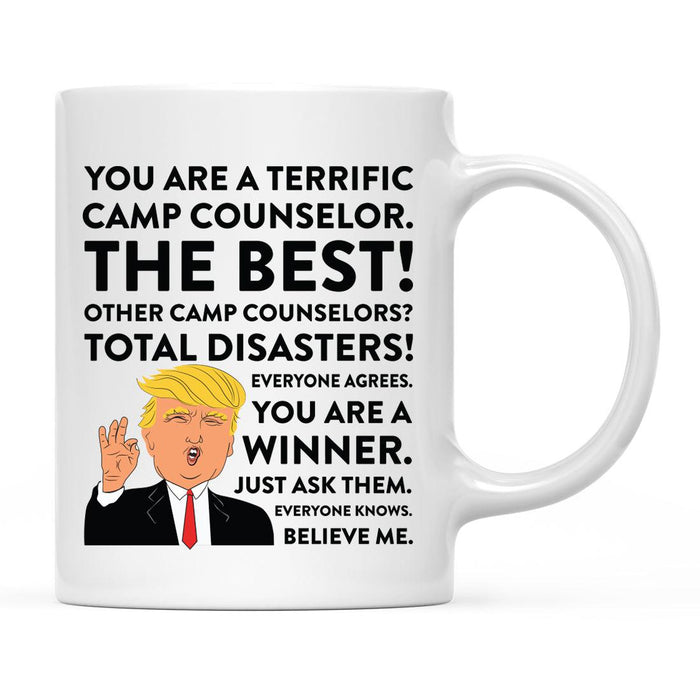 Funny Trump Coffee Mug – Gag Gift with Box, 50 Designs for Christmas, Birthday, Graduation-Set of 1-Andaz Press-Camp Counselor-