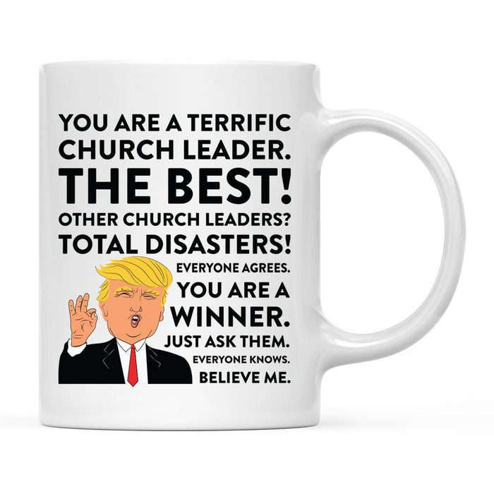 Funny Trump Coffee Mug – Gag Gift with Box, 50 Designs for Christmas, Birthday, Graduation-Set of 1-Andaz Press-Church Leader-