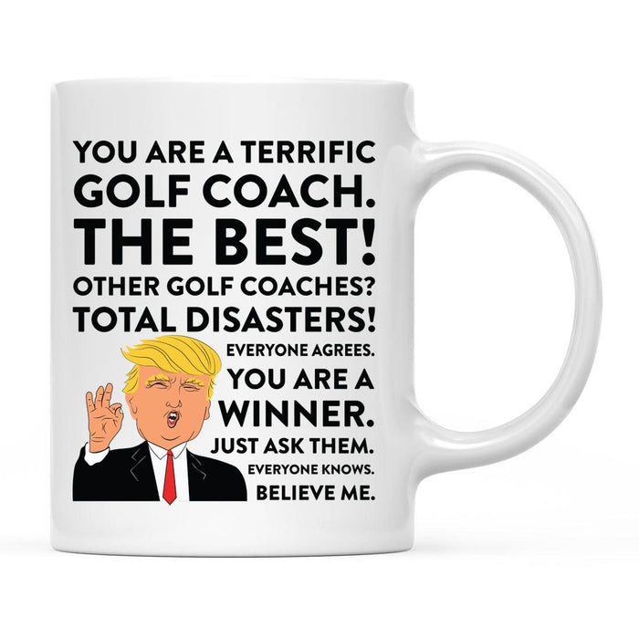 Funny Trump Coffee Mug – Gag Gift with Box, 50 Designs for Christmas, Birthday, Graduation-Set of 1-Andaz Press-Golf Coach-