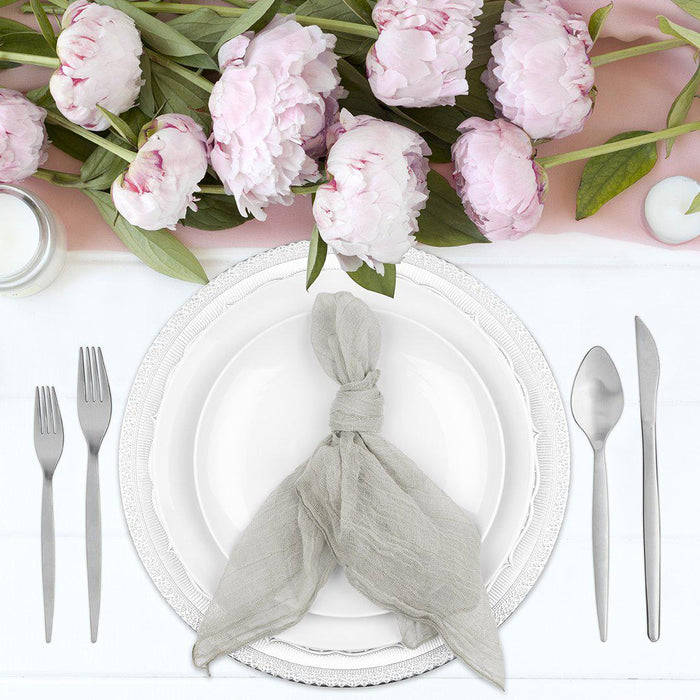 White Linen Napkins Wedding Party Table Decor Napkins Set of 10