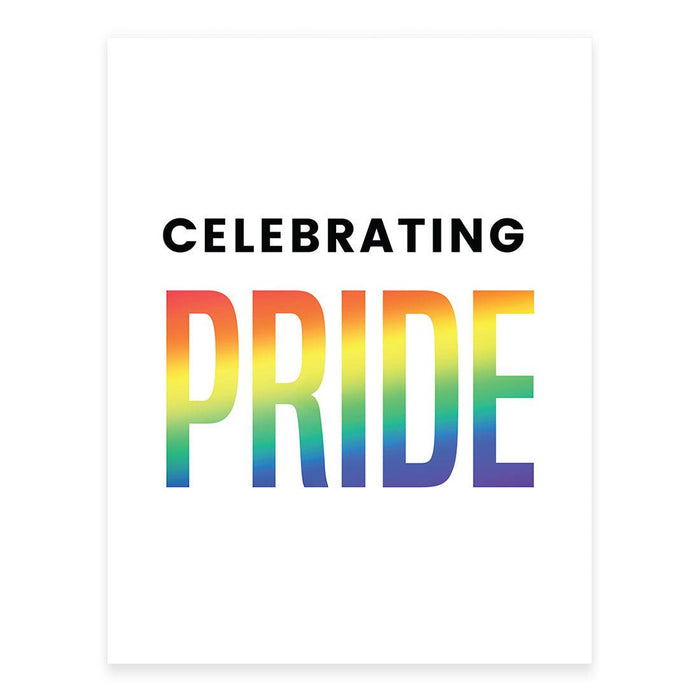 Gay Pride Window Decals: Waterproof Vinyl for Glass & Walls, Everyone Welcome, Set of 2-Set of 2-Andaz Press-Celebrating Pride White Background-