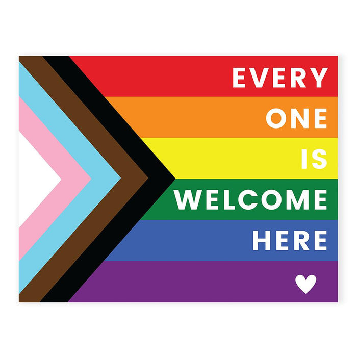 Gay Pride Window Decals: Waterproof Vinyl for Glass & Walls, Everyone Welcome, Set of 2-Set of 2-Andaz Press-Everyone Is Welcome Here-