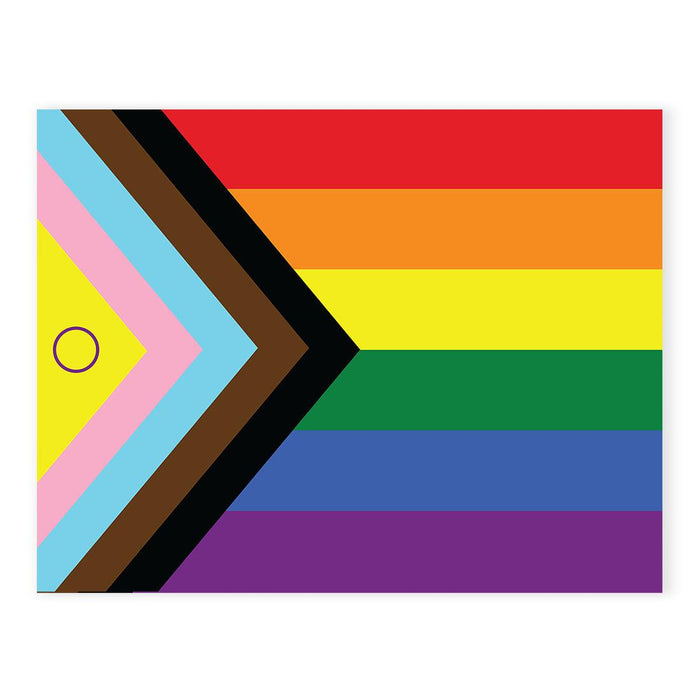 Gay Pride Window Decals: Waterproof Vinyl for Glass & Walls, Everyone Welcome, Set of 2-Set of 2-Andaz Press-Intersex Progress Pride Flag-