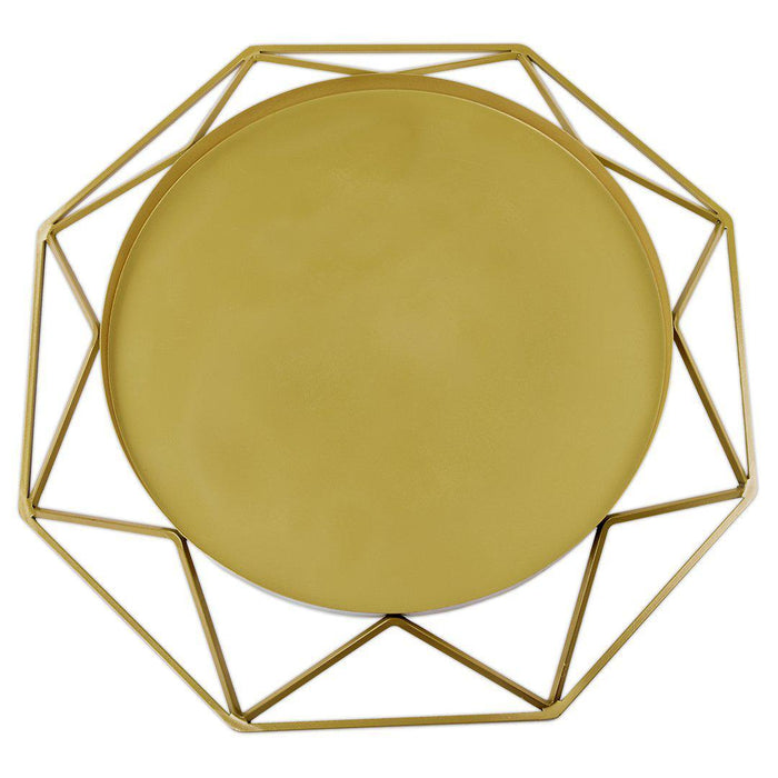 Geometric Metal Cake Stand-Set of 1-Koyal Wholesale-Gold-