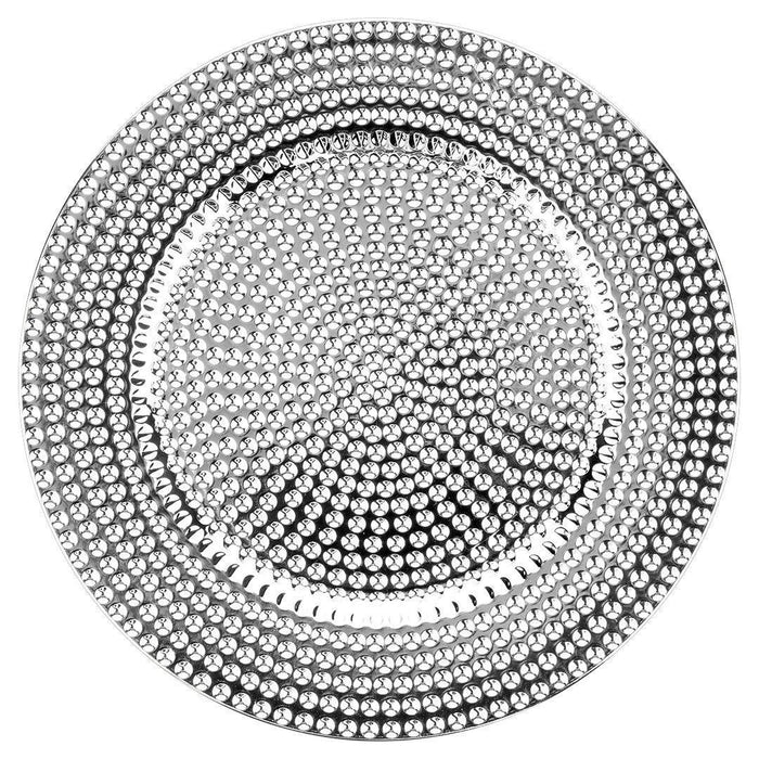Hammered Metallic Charger Plates, Set of 4-Set of 4-Koyal Wholesale-Silver-