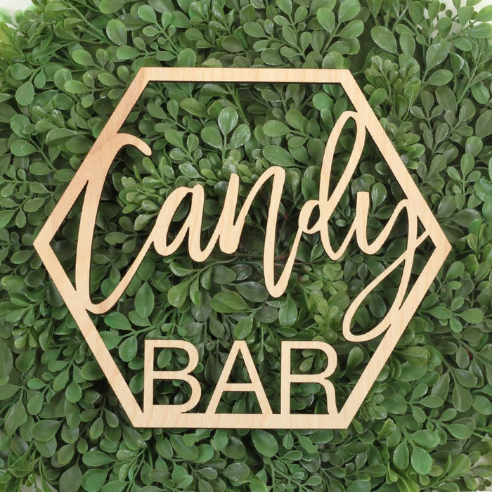 Large Laser Cut Candy Bar Hexagon Wood Bar Sign-Koyal Wholesale-