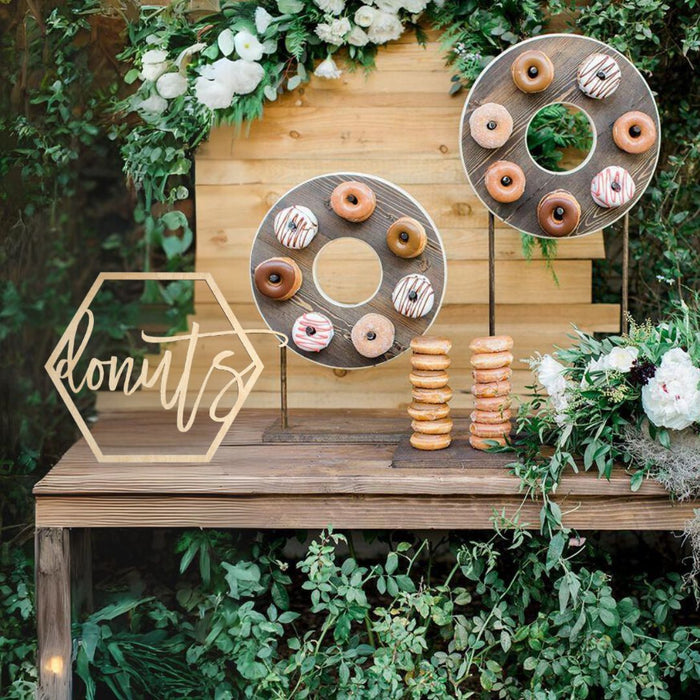 Laser Cut Wood Donut Bar Sign-Set of 1-Koyal Wholesale-