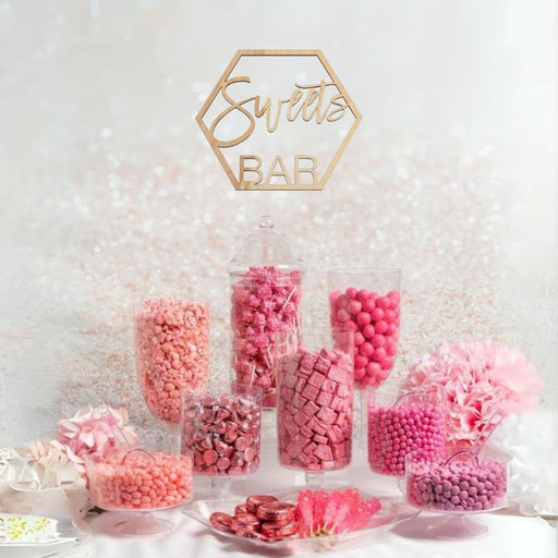 Laser Cut Wood Sweets Bar Sign-Set of 1-Koyal Wholesale-