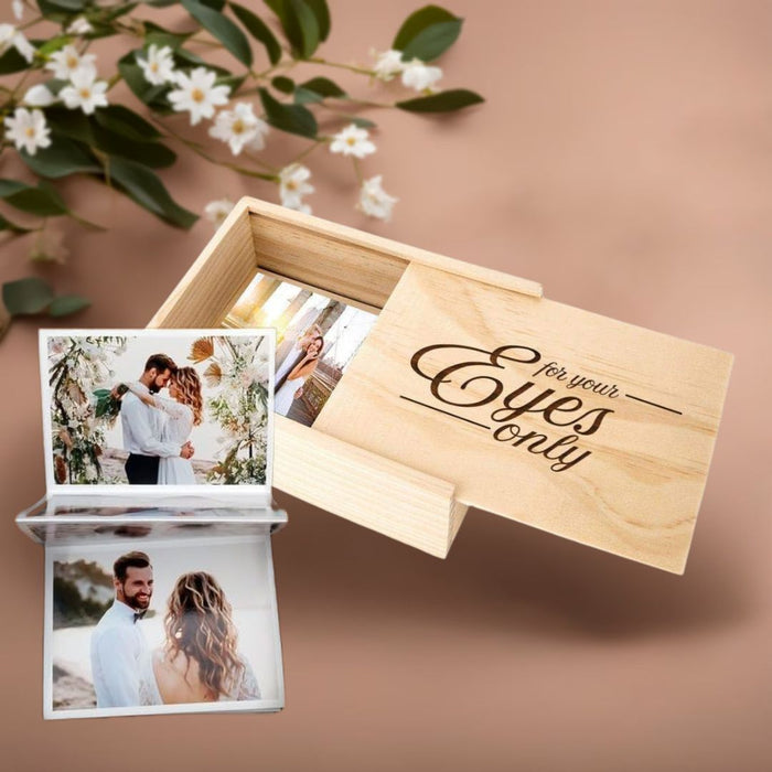 Laser Engraved Wedding Wooden Photo Box-Set of 1-Koyal Wholesale-To My Love-