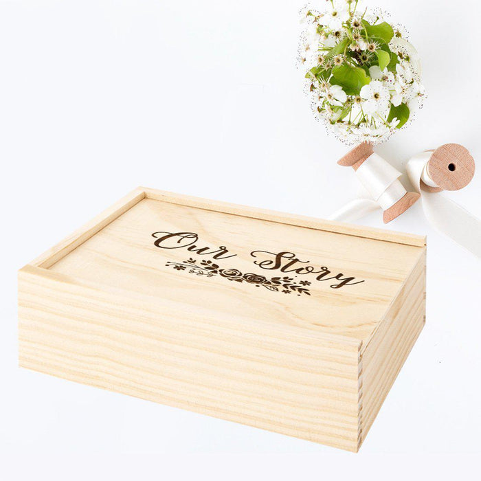 Laser Engraved Wedding Wooden Photo Box-Set of 1-Koyal Wholesale-To My Love-