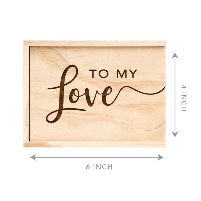 Laser Engraved Wedding Wooden Photo Box-Set of 1-Koyal Wholesale-To My Love-