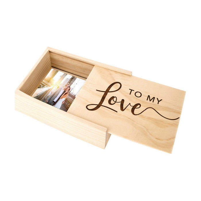 Laser Engraved Wedding Wooden Photo Box-Set of 1-Koyal Wholesale-To My Love-